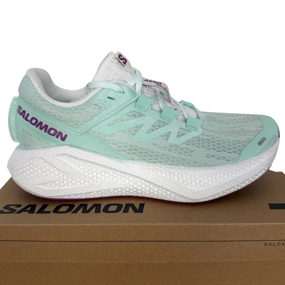 Salomon Aero Glide 3 W Womens Size 10 Running Shoes Bay White Willowherb 477595